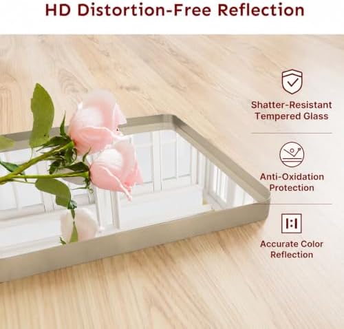 Kosmonia 40x30 Inch Rounded Rectangle Bathroom Vanity Mirror - Image 4