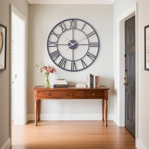 16 Inch Slate Gray Roman Numerals Wall Clocks - Image 6