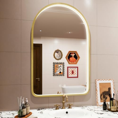 24"x36" Gold LED Bathroom Mirror by JSneijder