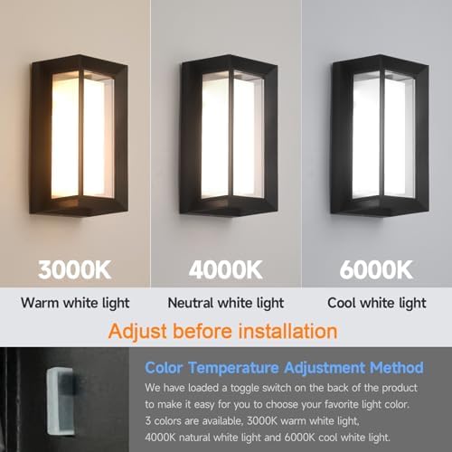Outdoor Wall Lights Exterior/Interior LED 24W Adjustable 3-Color 2100LM IP65 - Image 6