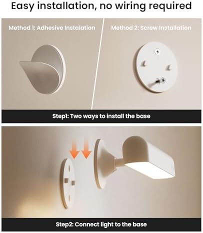 PopoIron 4 Pack Wall Sconces Rechargeable 7500mAh Battery Operated Wall Lights - Image 7
