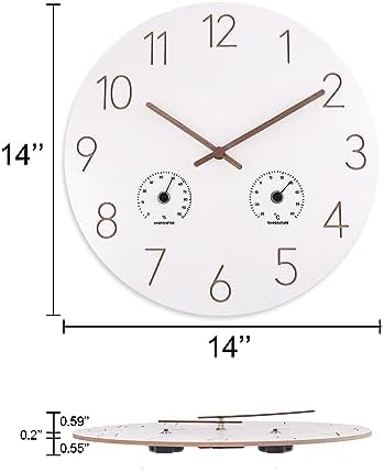 14 Inch Wood Wall Clock Retro Wooden Wall Clocks Battery Operated - Image 2