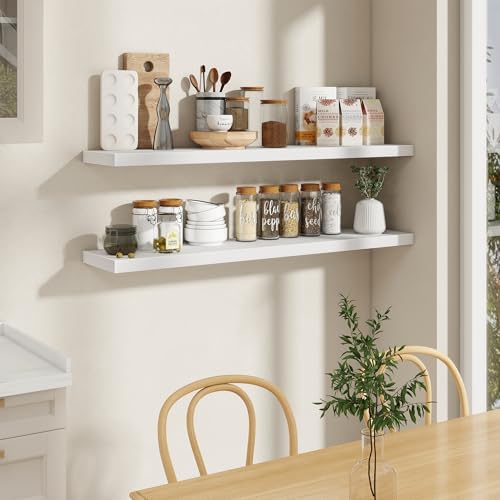 55 Inch Long Floating Shelves for Wall Set of 2, 55x9.3 Large Floating Shelf - Image 2