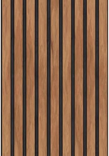 Main Street Peel and Stick Wallpaper Sheets, Wood Slat Design 12-Pack by MainStreet