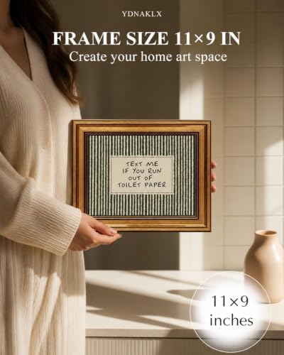 Gold Framed Wall Art, Funny Bathroom Canvas Prints, Text Me If You Run Out Of - Image 2