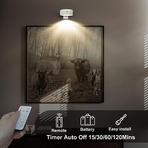 Xuolder Battery Operated Picture Lights Remote Wireless Magnetic Home Decor - Image 4