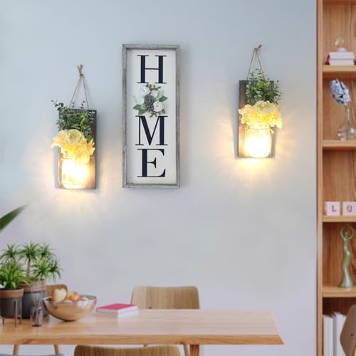 Modern Farmhouse Mason Jar Wall Decor Set of 2, Rustic Grey - Image 6