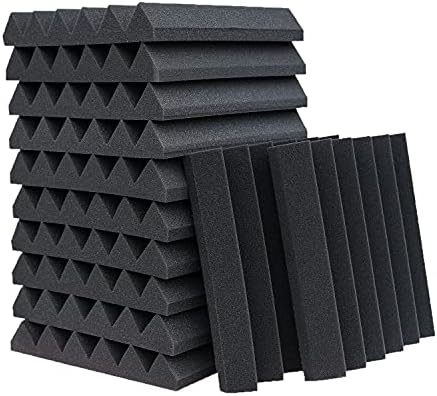 12-Pack Acoustic Panels, Fireproof Soundproofing Wedges, Noise Canceling Sound by KTOESHEO