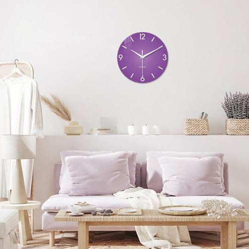 XFM Large Purple Wall Clock for Women Girls Bedroom 20 Inch - Image 2