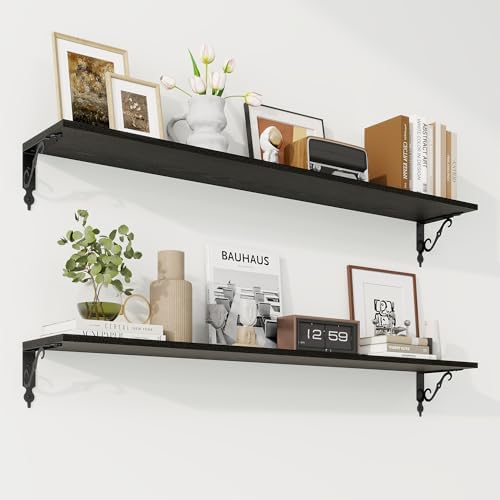 RICHFOCUS Floating Shelves for Wall Decor, 47.3W x 8D Shelves Set of 2 by RICHFOCUS