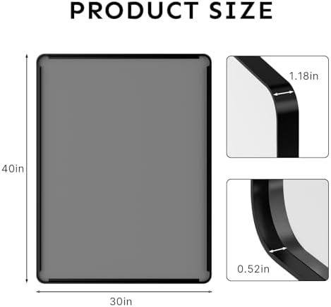 40"x30" Bathroom Vanity Mirror for Wall Aluminum Framed Farmhouse Rectangle - Image 4
