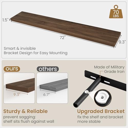 Fun Memories 72 Inch Long Floating Shelves - Image 3