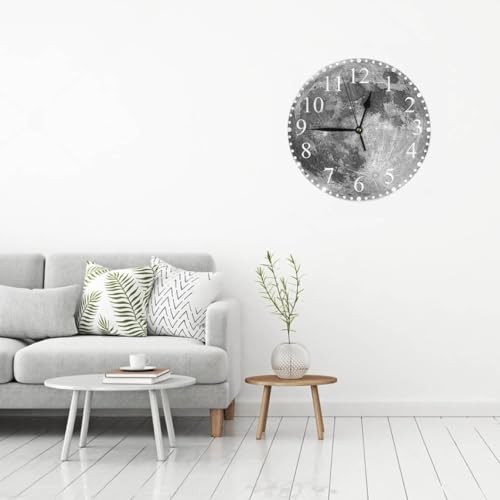 Moon Wall Clock 10 Inch Battery Operated Clock Silent Non-Ticking Modern Clocks - Image 5
