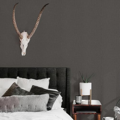 Zeeko Light Coffee Crocodile Peel and Stick Wallpaper 17.3" x 984" - Image 3