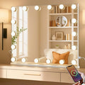 LUXFURNI Vanity Mirror with Lights, 23.6" Hollywood Makeup Mirror White by LUXFURNI
