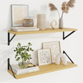 Axeman 30 Inch Floating Shelves, 10 Inch Deep Oak Wall Shelves Set of 2 by Axeman