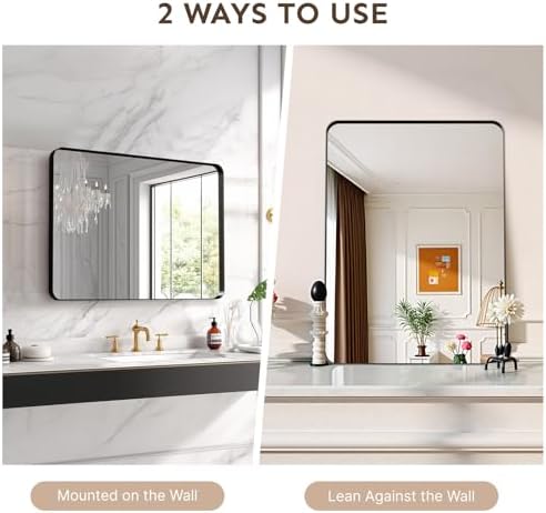 30"x22" Bathroom Vanity Mirror for Wall Aluminum Framed Farmhouse Rectangle - Image 4
