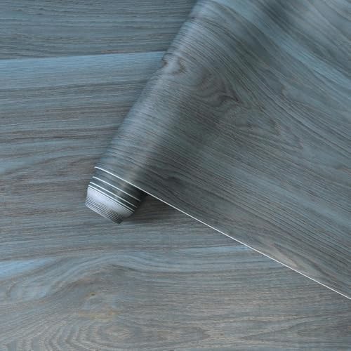 24"x197" Blue Wood Grain Contact Paper by BOMENG