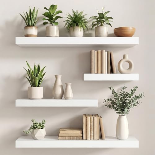 16 in Floating Shelves for Wall Decor Color White, Pack 2 - Image 5
