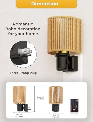 L LOHAS LED Bright Night Lights Plug into Wall, Dimmable Night Light Boho - Image 6