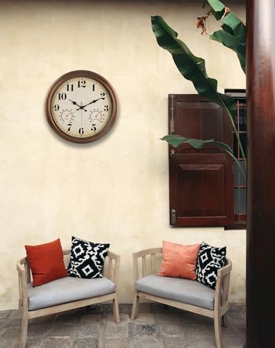 45MinST 16 Inch Bronze Vintage Large Indoor/Outdoor Waterproof Wall Clock - Image 3