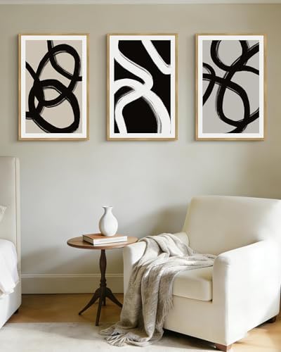 Drsoum Lager 16x24in Black Abstract Framed Wall Art Decor Duotone Minimal Dark - Image 5
