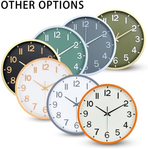 Wall Clock 10 Inch Silent Non-Ticking Modern Clocks Battery Operated Beige - Image 6