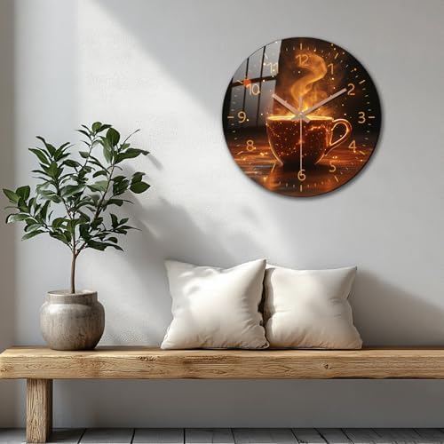 14 inch Brown Vintage Wooden Wall Clock - Image 2