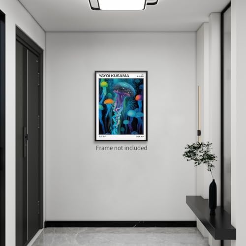 rumlud Colorful Ocean Jellyfish Wall Art Unique Japanese Animal Posters Yayoi - Image 6