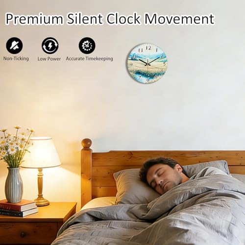 12 Inch Silent Wall Clock Non Ticking, Glass Analog Battery Operated Clock - Image 4