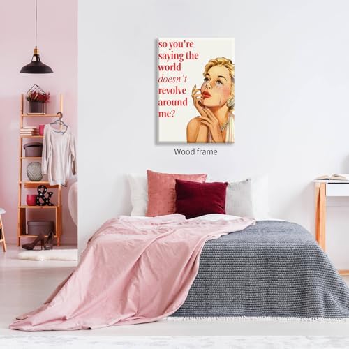 70s Pink Sexy Women Poster Funky Funny Quote Wall Art Retro Housewife Picture - Image 5