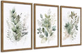 Sage Green Botanical Wall Art Set of 3, Wood Framed 16x24 Inch by Unknown