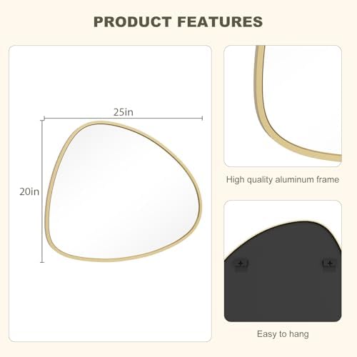 WallBeyond Asymmetrical Mirror, Irregular Wall Mirror, Wall Mirrors Decorative - Image 7