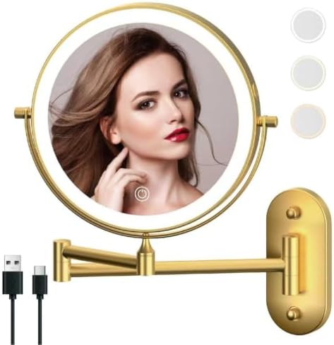 9" Wall Mounted Lighted Makeup Mirror, Oval Base by MIROAMZ