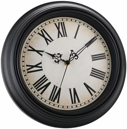 Plumeet Retro Wall Clock, Roman Numerals, Battery Operated - Image 4