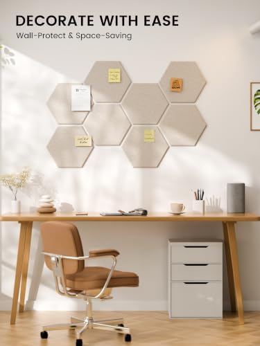 Fluxynara 8-Pack Hexagon Felt Bulletin Board Tiles - Image 6