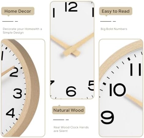 AKCISOT 12 Inch Wall Clock, Silent Battery Operated Analog Clock - Image 5
