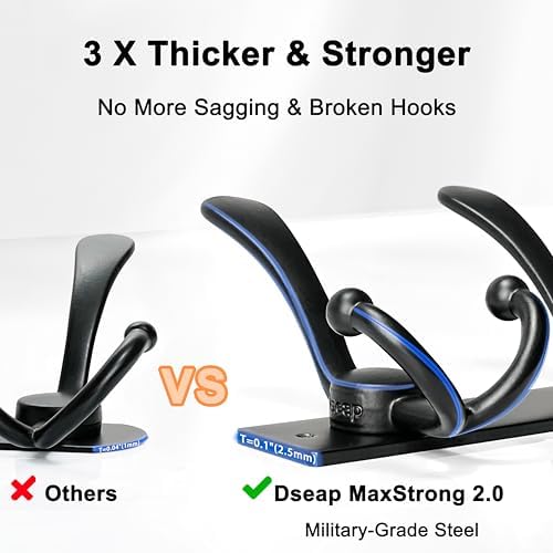 Dseap Coat Rack Wall Mount 37 Inch, Heavy Duty 12-Gauge Base vs Flimsy 1mm - Image 3