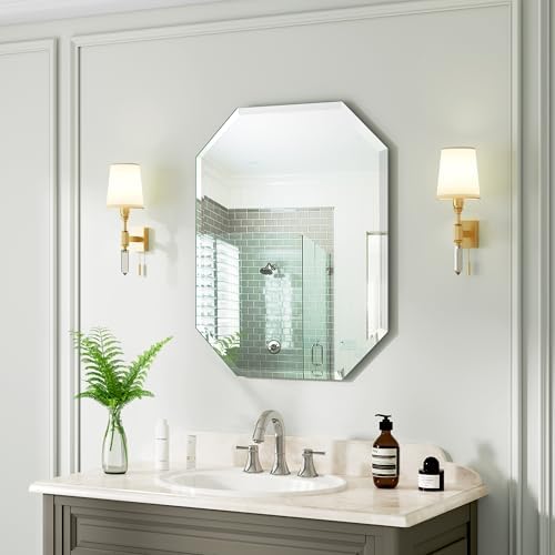 18" x 24" Silver Rectangle Wall Mirror Beveled Edge Frameless Mirrors - Image 3