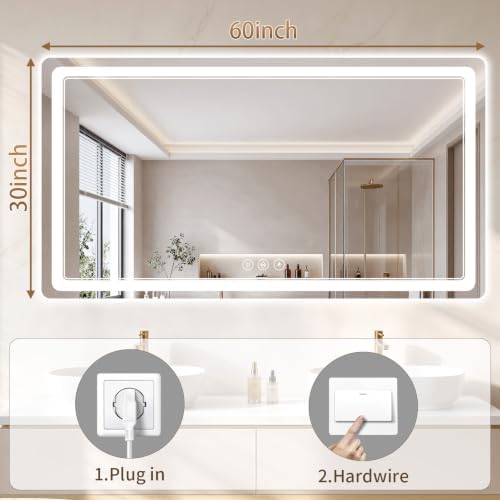 BEAUTYPEAK 30"x60" LED Bathroom Mirror - Image 3