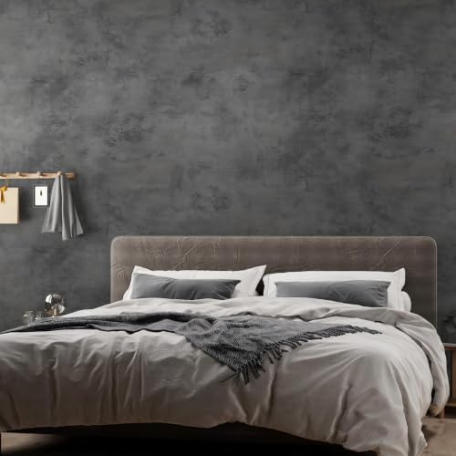 JSEVEM 48"×591" Dark Grey Concrete Contact Paper Self Adhesive Gray Faux Cement by JSEVEM