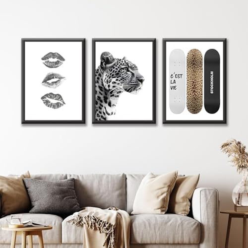 3 Piece Framed Stockholm Style Wall Art, Trendy Preppy Aesthetic Room Decor - Image 4