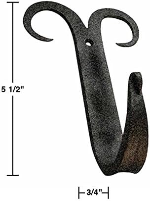 Renovators Supply Manufacturing Scroll Single Wall Hook, Wrought Iron Black - Image 2