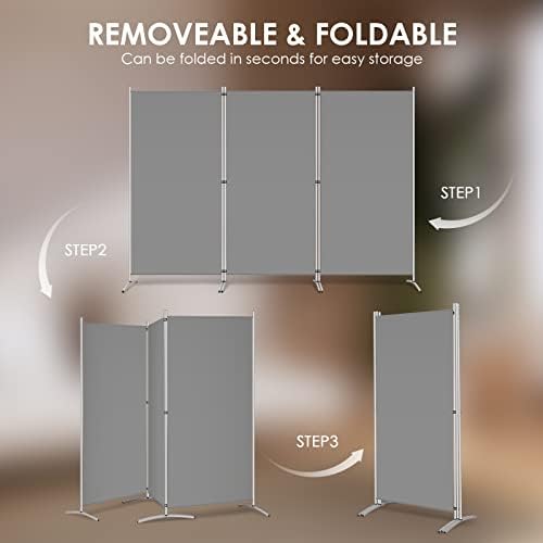 RANTILA 3 Panel Room Divider, 6 Ft Tall Folding Privacy Screen Freestanding - Image 5