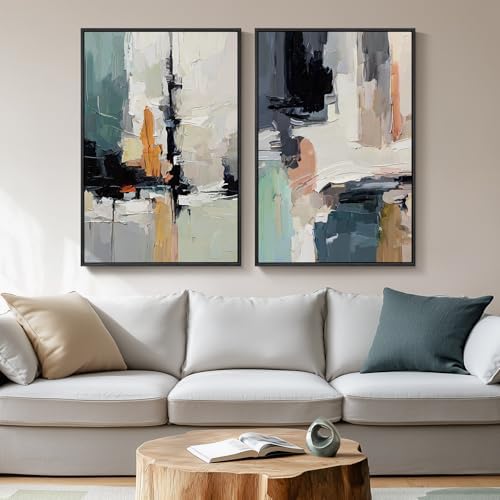 Large Framed Colorful Abstract Wall Art by Cuspin