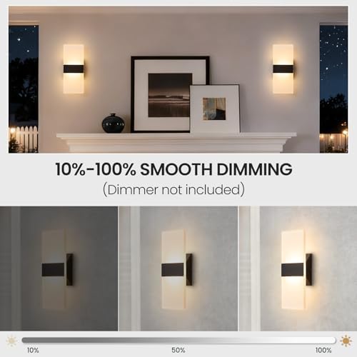 Modern LED Wall Sconces Set of Two, Dimmable Indoor Wall Lights, 5CCT - Image 4