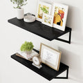 Axeman Deep Floating Shelves Black- 24 Inch Wide x 12 Inch Deep Wall Shelves by Axeman