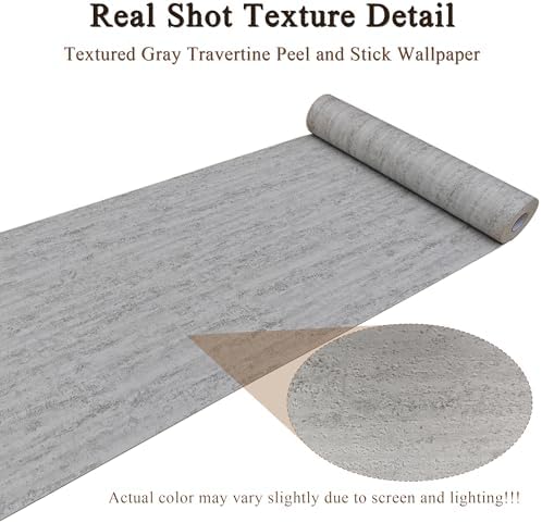 Gray Travertine Peel and Stick Wallpaper, 23.6 x 118 in - Image 2