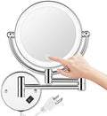 Wall Mounted Lighted Makeup Mirror, 8 Inch Double-Sided 1X 5X Magnifying Mirror by AMZNEVO