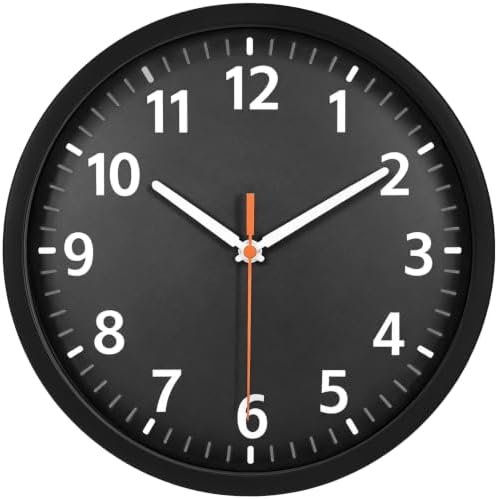 10" Modern Silent Wall Clock, Wall Clocks Battery Operated by MABPEDO